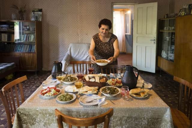 Preparing a feast or supra, from Tasting Georgia: A Food and Wine Journey in Caucasus, by Carla Capalbo