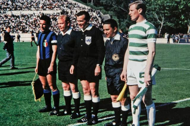 Part of Pat Woods' collection is a photograph of Celtic captain Billy McNeill lining up with Inter skipper Armando Picchi and officials before the start of the game.
