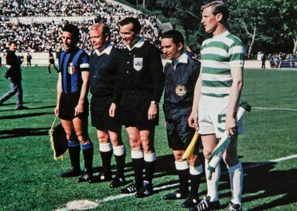 Part of  Pat Woods' collection is a photograph of Celtic captain Billy McNeill lining up with Inter skipper Armando Picchi and officials before the start of the game.