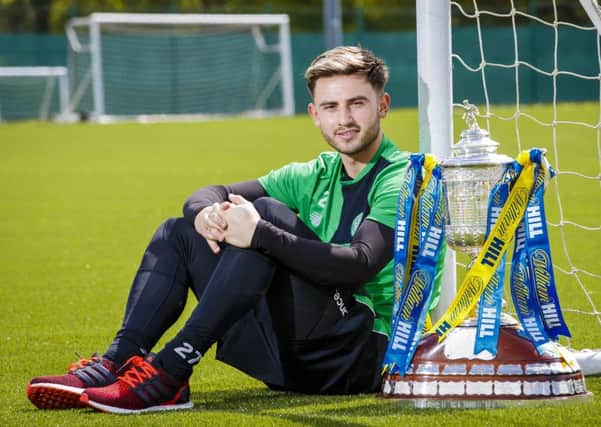 Celtic's Patrick Roberts with the William Hill Scottish Cup final. Picture: Roddy Scott/SNS