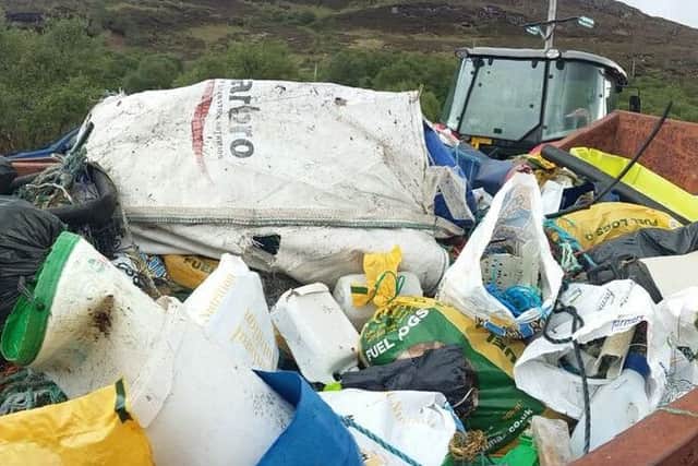 Litter collected from Dun-Canna. Picture: Noel-Hawkins/Scottish Wildlife Trust