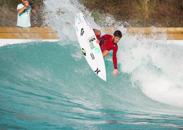 Brazilian pro surfer Filipe Toledo at the Cove prototype in San Sebastian, Spain