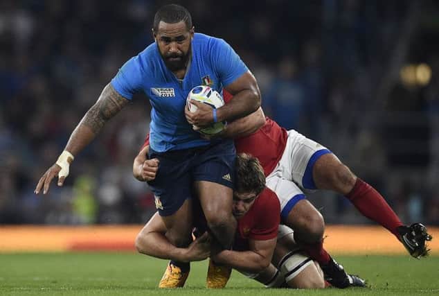 Italy's Samuela Vunisa has signed for Glasgow from Saracens. Picture: AFP/Getty