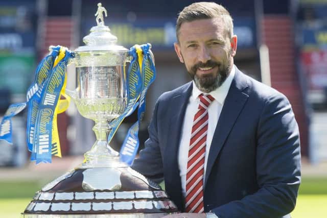 Aberdeen manager Derek McInnes with the Scottish Cup. Picture: SNS