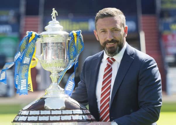 Aberdeen manager Derek McInnes with the Scottish Cup. Picture: SNS