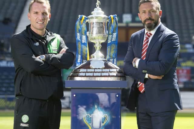 Celtic manager Brendan Rodgers, left, believes his Aberdeen counterpart Derek McInnes would be the 'perfect fit' for the Sunderland job. Picture: Craig Foy/SNS