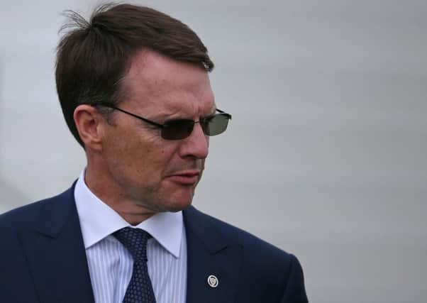 Trainer Aidan O'Brien saddles Washington DC in the Armstrong Aggregates Temple Stakes at Haydock. Picture: Alan Crowhurst/Getty Images