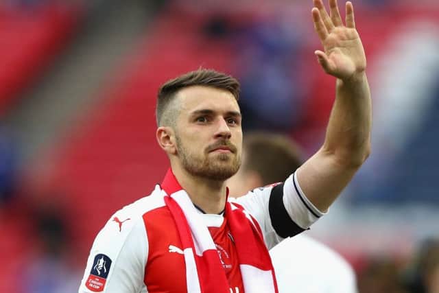 Match winner Aaron Ramsey hails the fans. Picture: Ian Walton/Getty Images