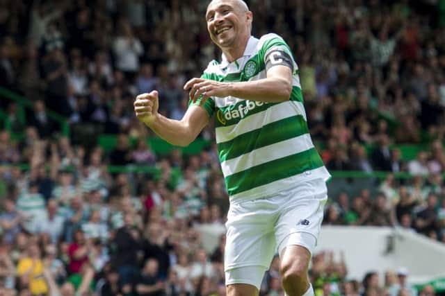 Henrik Larsson celebrates after scoring. Picture: SNS