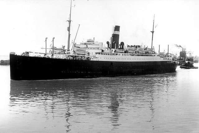 The Govan  built SS Athenia which was sunk by a German U-boat off the coast of Ireland on September 3 1939 just hours after war was declared. PIC: Wikicommons.