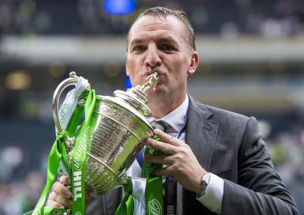 Brendan Rodgers  with the Scottish Cup. Now the Celtic manager will look to take the club into the last 16 of the Champions League next season.