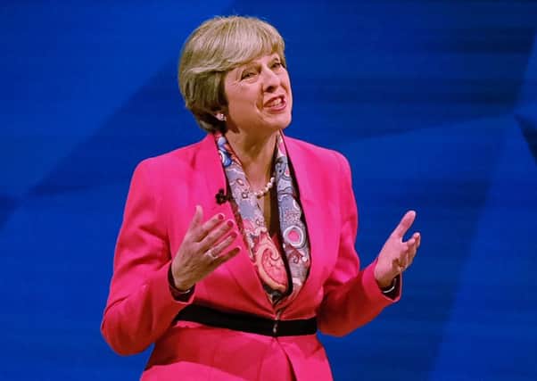 Theresa May's speeches have been spoofed by video-editing duo Cassetteboy. Picture: AFP/Getty Images