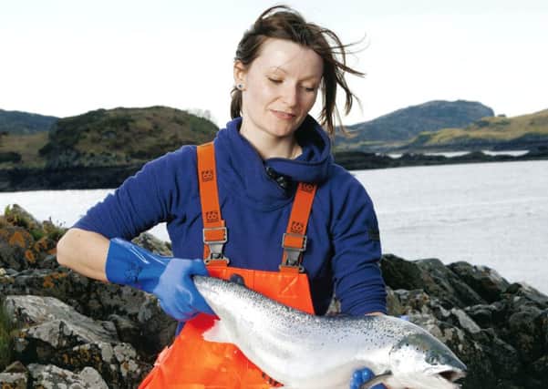 Sonja Brown with salmon from Loch Duart, which is enjoyed at home and abroad.