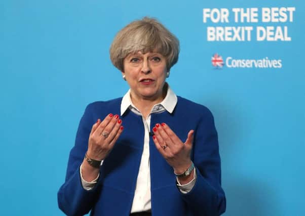 Prime Minister Theresa May speaks during a General Election campaign event in Wolverhampton. Picture: PA