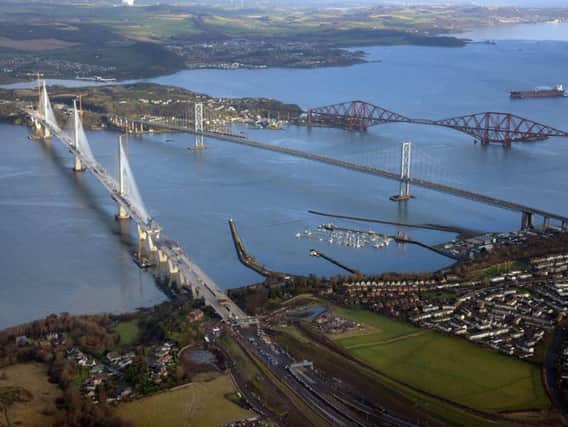 The Queensferry Crossing (left) was due to have opened last December. Picture: Transport Scotland