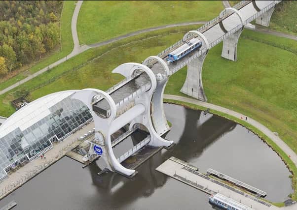 The Falkirk Wheel, The world's only rotating boat lift - but it's not everyone's cup of tea (apparently). Â©Peter Sandground