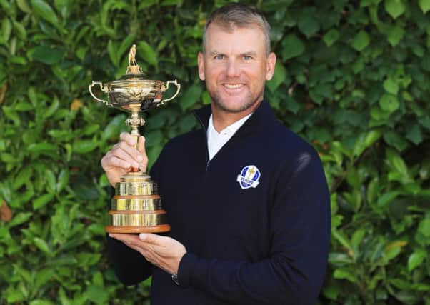 Sweden's Robert Karlsson poses with the Ryder Cup after being named Thomas Bjorn's first vice-captain for the event in Paris in 2018. Picture: Andrew Redington/Getty Images