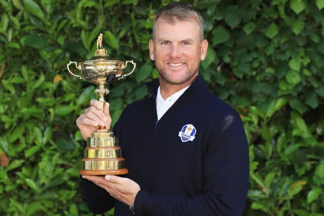 Sweden's Robert Karlsson poses with the Ryder Cup after being named Thomas Bjorn's first vice-captain for the event in Paris in 2018. Picture: Andrew Redington/Getty Images