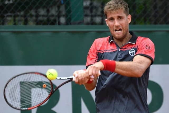 The controversial Martin Klizan cheered his opponent's mistakes in the first round in Paris.  Picture: Eric Feferberg/AFP/Getty Images