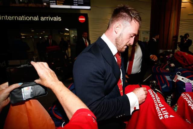 Stuart Hogg arrives at Auckland International Airport.  Picture: Phil Walter/Getty Images