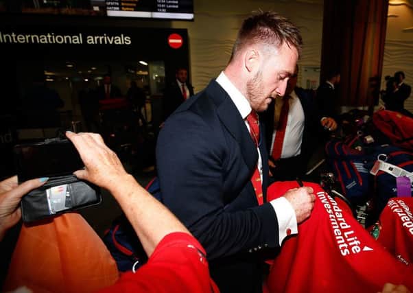 Stuart Hogg arrives at Auckland International Airport.  Picture: Phil Walter/Getty Images
