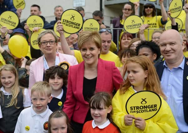 Nicola Sturgeon, campaigning with candidate Joanna Cherry in Edinburgh South West. Picture: SWNS