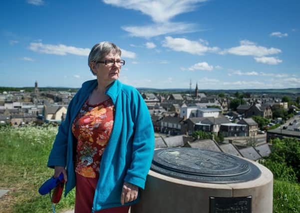 Gwen Ewing at the Lady Hill Toposcope in Elgin. Picture: John Devlin