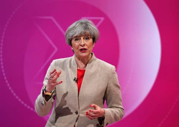 Theresa May takes part in "The Question Time, Leaders Special" hosted by David Dimbleby. Picture: AFP/Getty Images