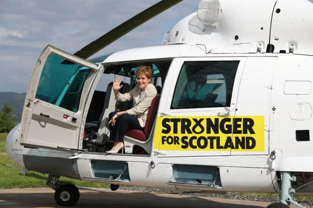 Nicola Sturgeon prepares to visit six separate constituencies over the course of  the day. Picture:  Andrew Milligan/PA Wire
