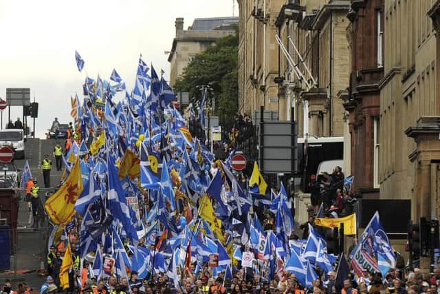 Thousands of pro-Independence supporters marched through Glasgow Picture: Andy Buchanan\Getty Images