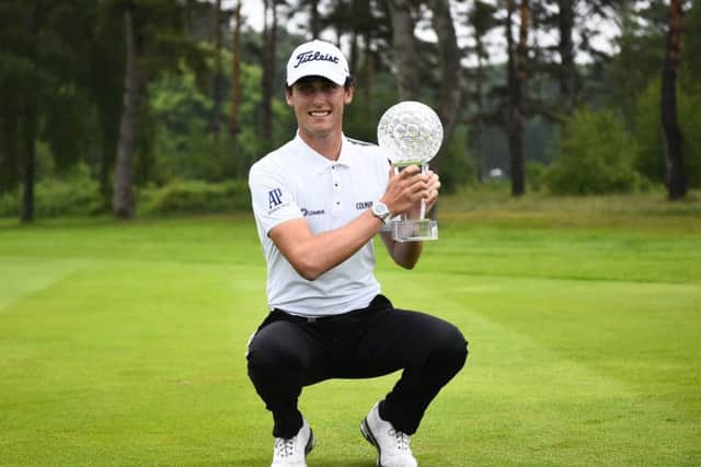 Italy's Renato Paratore poses with the trophy after winning the Nordea Masters at Barseback Golf Club, Sweden. Picture: AP