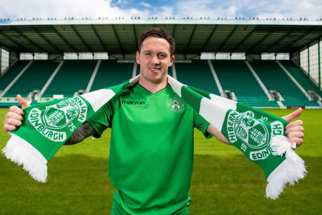 Danny Swanson was officially unveiled at Easter Road. Picture: Ross Parker/SNS