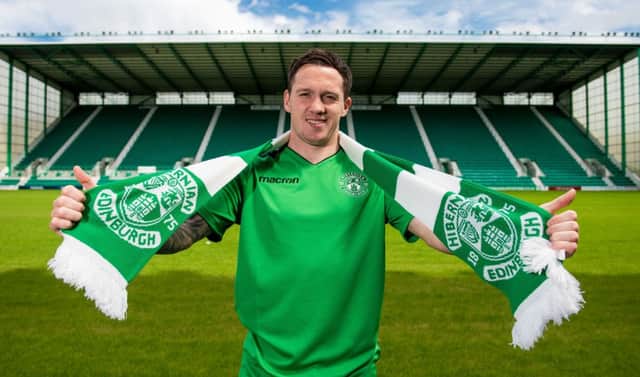 Danny Swanson was officially unveiled at Easter Road. Picture: Ross Parker/SNS