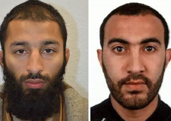Khuram Shazad Butt (left) and Rachid Redouane, who have been named as two of the London Bridge terrorists. Picture: Metropolitan Police/PA Wire