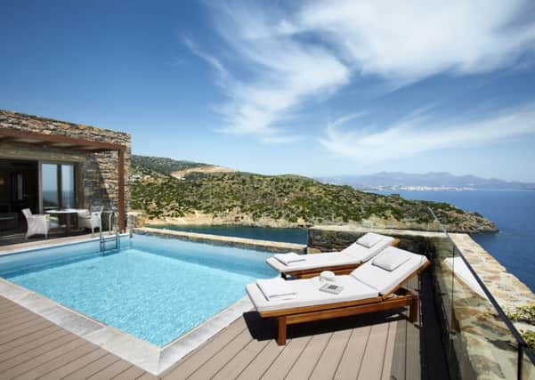 A room with its own veranda at Daios Cove, Crete