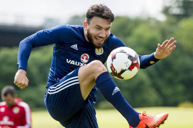 Robert Snodgrass during training at Mar Hall ahead of Scotland's World Cup qualifier against England.