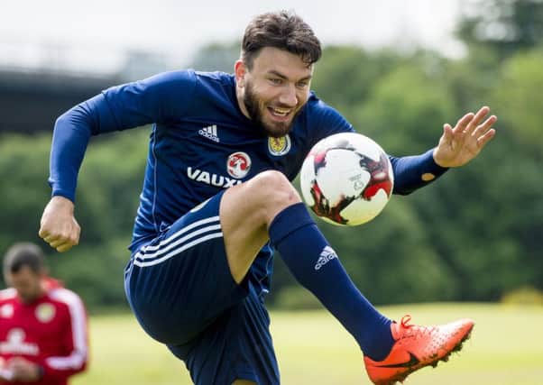 Robert Snodgrass during training at Mar Hall ahead of Scotland's World Cup qualifier against England.