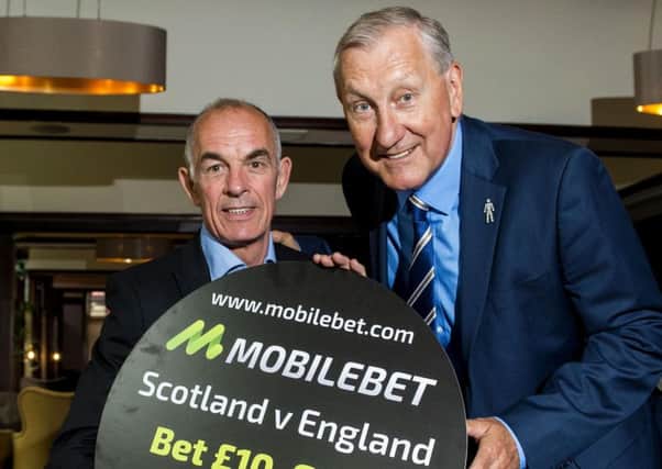 Former Scotland international Joe Jordan, left, and ex-England captain Terry Butcher look ahead to the Scotland v England game. Picture: Paul Devlin/SNS