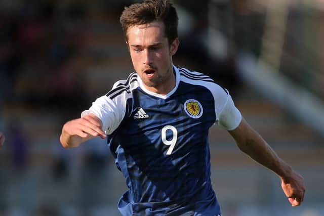 Ryan Hardie was the Scotland hero, scoring both goals in the win over Indonesia. Picture: TGSPhoto/REX/Shutterstock