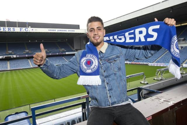 Portuguese defender Fabio Cardoso was unveiled at Ibrox after becoming Rangers latest close-season signing. Picture: Kirk O'Rourke/Rangers FC/PA Wire.