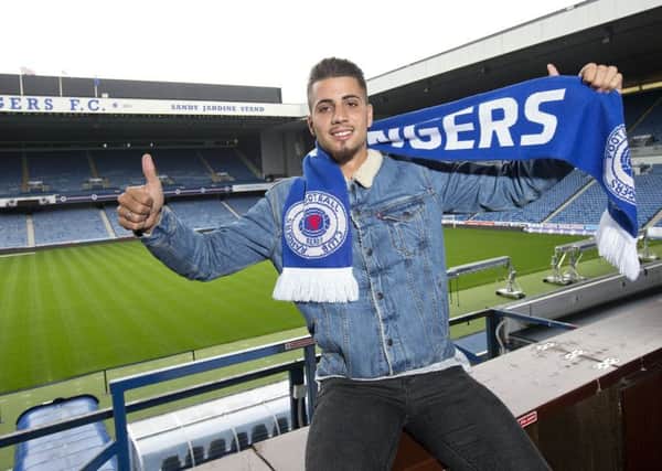 Portuguese defender Fabio Cardoso was unveiled at Ibrox after becoming Rangers latest close-season signing. Picture: Kirk O'Rourke/Rangers FC/PA Wire.