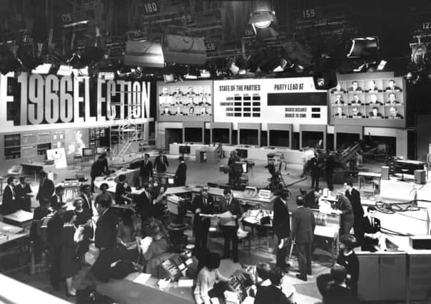 The BBC election studios in 1966. Picture: Barnard/Fox Photos/Getty Images