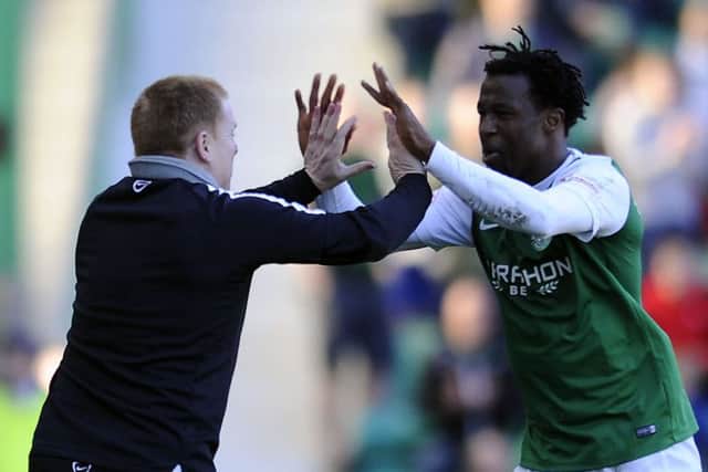 Hibs head coach Neil Lennon has signed Efe Ambrose on a permanent deal. Pic: TSPL
