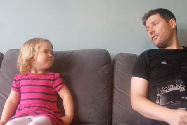 Mark Nelson with his daughter Isla. Picture: BBC