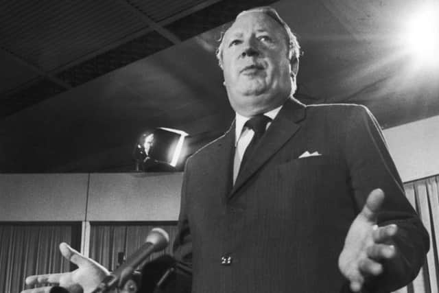 British Prime Minister Edward Heath (1916 - 2005) addresses the Conservative Party. Picture: Wesley/Keystone/Hulton Archive/Getty Images