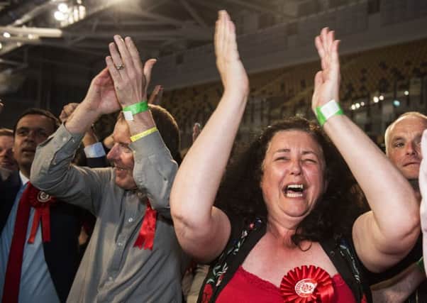 Party activists were in party mood as they celebrated a sharp upswing in fortunes. Picture: John Devlin