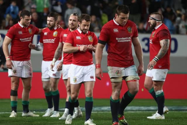 Lions players look dejected after their defeat by the Auckland Blues.  Picture: David Rogers/Getty Images