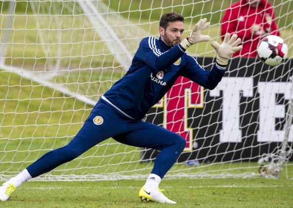 Scotland goalkeeper Craig Gordon in training. Picture: Alan Harvey/SNS