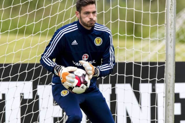 Scotland goalkeeper Craig Gordon training at Mar Hall. Picture: Alan Harvey/SNS