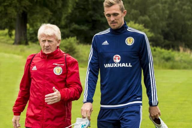 Scotland manager Gordon Strachan with midfielder Darren Fletcher. Picture: Alan Harvey/SNS